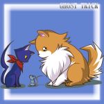  bandana bandanna capcom cat cat_(ghost_trick) dog ghost_trick looking_down looking_up loveguiltytour missile_(ghost_trick) no_humans rat simple_background sissel slit_pupils spoilers 