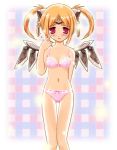  blush bra female_sword_spirit kuryuu lingerie mabinogi mechanical_wings navel panties red_eyes twintails underwear wings 