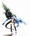 bad_id bare_shoulders blue_hair bow choker dizzy erise guilty_gear hair_bow highres legs long_hair navel necro red_eyes ribbon standing tail tail_ribbon thigh-highs thighhighs twintails undine wings 