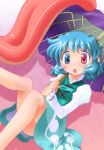  absurdres blue_eyes blue_hair heterochromia highres karakasa karakasa_obake mizuki_hitoshi oriental_umbrella red_eyes short_hair solo tatara_kogasa tongue touhou umbrella 