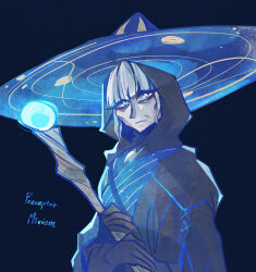 1girl elden_ring female female_focus female_only fromsoftware hat hood mature_female pixiv preceptor_miriam qur0704 staff white_hair