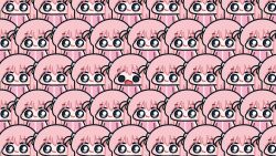  1girl :3 blank_stare blue_eyes bocchi_the_rock! closed_mouth commentary english_commentary gotoh_hitori hair_ornament highres jacket long_hair looking_at_viewer lulalang multiple_views odd_one_out one_side_up open_mouth pink_hair pink_jacket too_many 