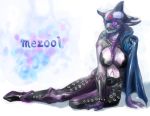  cape cleavage huujyu kamen_rider kamen_rider_ooo_(series) mezul mezuuru monster monster_girl orca purple_eyes red_eyes 