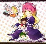  cat_ears chibi dog_ears headband hijiri_byakuren houjuu_nue kaza kemonomimi_mode kumoi_ichirin minigirl mouse_ears murasa_minamitsu nazrin tiger_ears toramaru_shou touhou 