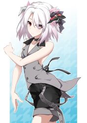 1girl long_hair original white_coat white_dress white_gloves white_hair white_jacket white_legwear white_socks white_sweater