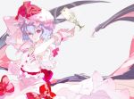  1ten cup dress gloves highres parted_lips remilia_scarlet solo touhou wine_glass wineglass wings 