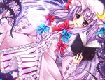  book crescent highres long_hair ojitcha patchouli_knowledge purple_eyes purple_hair solo touhou violet_eyes 