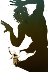  1boy cape dark_persona dotori_012 dual_persona eyed_silhouette hashtag-only_commentary highres male_focus marvel sentry_(marvel) short_hair silhouette solo superhero_costume tears tears_from_one_eye thunderbolts_(movie) white_background 