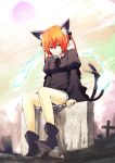  absurdres animal_ears bad_id boots braid cat_ears cat_tail extra_ears high_heels highres hitodama kaenbyou_rin lefthand legs pointy_ears red_eyes red_hair redhead shoes short_hair smile solo tail touhou twin_braids twintails 