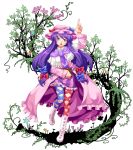  :o adapted_costume book capelet crescent hat highres kasei_(xyz) leg_ribbon long_hair patchouli_knowledge pointing pointing_up purple_eyes purple_hair ribbon solo thigh_ribbon touhou violet_eyes 
