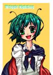  absurdres antennae bust green_hair highres open_mouth short_hair smile solo touhou wriggle_nightbug 