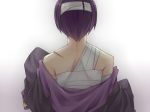  back_view bandage bandages male purple_hair scar shion_taito short_hair taito vocaloid 