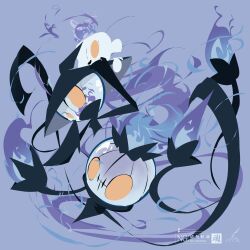  candle chandelier chandelure colored_sclera evolutionary_line fang fire highres lamp lampent litwick no_humans open_mouth pokemon pokemon_(creature) pokemon_focus purple_fire skin_fang thatonehaxorus yellow_eyes yellow_sclera 