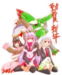  animal_ears antylamon black_eyes black_hair blue_eyes blue_hair bunny_ears creature crescent crossover cutemon digimon digimon_tamers digimon_xros_wars horn horns inaba_tewi long_hair lopmon pleiad purple_hair rapidmon red_eyes reisen reisen_udongein_inaba short_hair skirt terriermon thighhighs touhou 