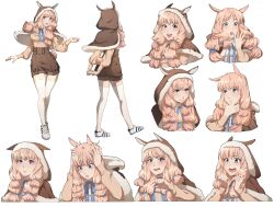  1girl :o alpaca_ears alpaca_tail animal_ear_legwear animal_ears arms_behind_back benteja blunt_tresses breasts capelet commentary commission english_commentary eyebrows_hidden_by_hair frown fur-trimmed_capelet fur-trimmed_hood fur_trim hands_on_own_head high-waist_shorts highres hood hood_down hood_up hooded_capelet indie_virtual_youtuber long_sleeves medium_breasts meme nini_neen not_like_this_(meme) open_mouth pout puffy_long_sleeves puffy_sleeves shirt shoes short_shorts shorts smile sneakers striped_clothes striped_shirt tail thigh-highs thinking virtual_youtuber white_shoes white_thighhighs 