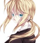  androgynous artist_request fate/stay_night fate/zero fate_(series) formal green_eyes highres pant_suit reverse_trap ryou_(pixiv779953) ryou_(rmssre3783) saber side_ponytail suit tomboy 