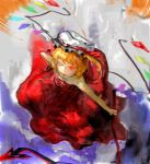  adult alternate_costume bad_id flandre_scarlet from_above hat laevatein solo the_embodiment_of_scarlet_devil touhou wink yo_(pixiv) 