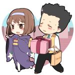  chibi gift highres holding holding_gift kanzaki_sumire mole nana_melon oogami_ichirou sakura_taisen shopping_bag 