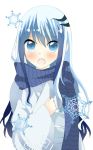  blue_hair blush japanese_clothes kimono long_hair multicolored_hair nurarihyon_no_mago obi open_mouth ringed_eyes scarf snowflakes solo yuika_(yurika712) yuki_onna_(nurarihyon_no_mago) yurichi 