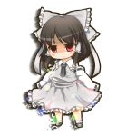  alternate_color ascot bow brown_hair concealed_the_conclusion detached_sleeves dnk empty_eyes hair_bow hair_ornament hakurei_reimu miko red_eyes shaded_face solo touhou 