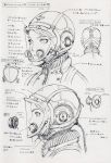  helmet last_exile monochrome murata_renji sketch solo steampunk tatiana_wisla translation_request 