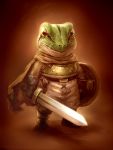  anio_aniyama armor cape chrono_trigger frog kaeru_(chrono_trigger) male shield sword weapon 