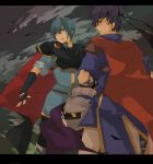  3boys blue_hair cape fire_emblem fire_emblem:_mystery_of_the_emblem fire_emblem:_souen_no_kiseki gloves hairband highres ike kirby_(series) marth mask meta_knight multiple_boys nintendo super_smash_bros. tiara yellow_eyes 