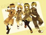  bad_id blonde_hair blue_eyes brother_and_sister genderswap goggles goggles_around_neck goggles_on_head gumi gumiya hair_ornament hair_ribbon hairclip hand_holding holding_hands kagamine_len kagamine_rin locked_arms pantyhose ribbon short_hair shorts siblings sleeves_rolled_up smile twins vocaloid yellow_eyes 