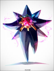  colored_skin full_body gem k-suwabe long_legs mega_pokemon mega_starmie no_eyes no_humans pokemon pokemon_(creature) pokemon_focus pokemon_legends:_z-a purple_skin red_gemstone simple_background solo starfish starmie 