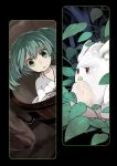  bucket furby girl_in_bucket green_eyes green_hair in_bucket in_container kakueki-teisha kisume leaf solo touhou twintails 