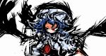  bad_id blue_hair f7(eiki) hat red_eyes remilia_scarlet solo touhou wings 
