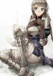  boots braid gloves grey_eyes grey_hair kibamigohann ravness_loxaerion solo tactics_ogre thigh-highs thigh_boots thighhighs twin_braids 