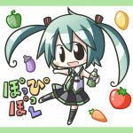  aoblue blush chibi hatsune_miku long_hair necktie open_mouth poppippoo_(vocaloid) skirt solo thigh-highs thighhighs twintails vocaloid 