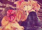  blonde_hair blue_eyes brother_and_sister earrings french_kiss hair_ribbon hug incest japanese_clothes jewelry kagamine_len kagamine_rin kimono kiss nail_polish open_mouth ribbon rikuko short_hair siblings tongue twincest twins vocaloid 