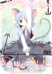 absurdres animal_ears artist_request danmaku grey_hair highres koza mouse mouse_ears nazrin red_eyes short_hair smile solo tail touhou weather_vane