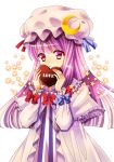  bad_id clear_moon crescent hat long_hair patchouli_knowledge purple_eyes purple_hair solo touhou violet_eyes 