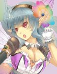  breasts cleavage gloves original pixie pointy_ears red_eyes solo sts wings 