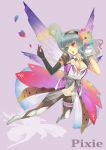  breasts cleavage fairy gloves original pixie pointy_ears red_eyes solo sts wings 