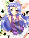  blue_hair blush highres kannagi long_hair miniskirt nagi purple_eyes skirt smile solo type_(artist) violet_eyes 