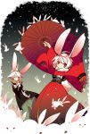  bunny bunny_ears japanese_clothes kimono original rabbit red_eyes saya_(sayaya) white_hair 