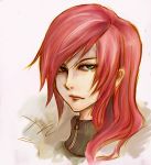 final_fantasy final_fantasy_xiii lightning_farron long_hair portrait red_hair redhead 