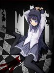  akemi_homura black_hair blue_eyes bondage bow cuffs femsub hairband handcuffs kyubey kyuubee long_hair mahou_shoujo_madoka_magica miyashiro_nana-san_yonban pantyhose school_uniform skirt solo spread_legs you_gonna_get_raped 