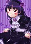  black_hair blush dress dress_lift gokou_ruri gothic_lolita lolita_fashion long_hair mole ore_no_imouto_ga_konna_ni_kawaii_wake_ga_nai red_eyes ruku_(ruku_5050) 