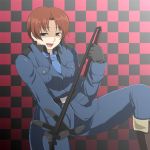  ariko1008 axis_powers_hetalia boots brown_eyes brown_hair gloves male military military_uniform northern_italy_(hetalia) solo uniform whip 