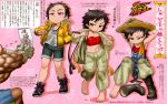  armpits barefoot boots boro casual child contemporary cosplay feet hat highres makoto makoto_(cosplay) sagat sports_bra straw_hat street_fighter street_fighter_iii street_fighter_iii:_3rd_strike toes translation_request 