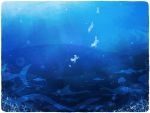  bad_id blue bubble fish fox jellyfish original rounded_corners silhouette underwater 