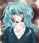  aqua_eyes aqua_hair bandage bandages bandaid hatsune_miku injury rolling_girl_(vocaloid) solo tears tenkei twintails vocaloid 