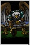  avian beak bird black-rat claws clothing eagle football keanon_woods lights muscles night pants shirt star stars tail transformation uniform wings 