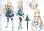  armor cleavage h2so4 island_of_horizon sword thigh-highs undressing 