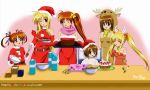  christmas fate_testarossa mahou_shoujo_lyrical_nanoha mahou_shoujo_lyrical_nanoha_a&#039;s mahou_shoujo_lyrical_nanoha_strikers takamachi_nanoha yagami_hayate 